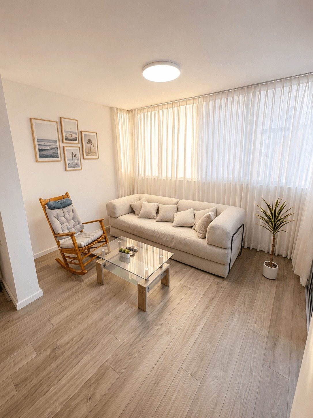 Ussishkin — Bright living room with sofa and rocking chair